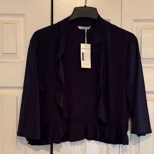 Purple Ruffled Open Cardigan